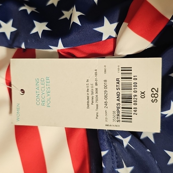 Outdoor Oasis Red, White & Blue Stars & Stripes One-piece Swimwear OX 14W - Picture 4 of 4